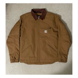 CARHARTT MENS DUCK DETROIT JACKET MEDIUM TALL BROWN